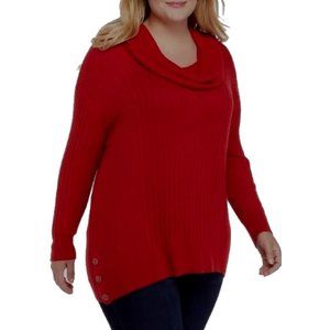 NWT Womens Size Medium XL or 1X Kim Rogers Ribbed Cowl Neck Lightweight Sweater